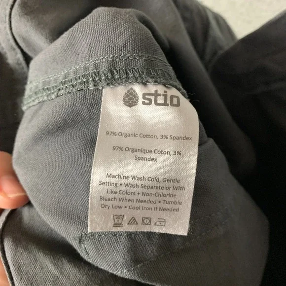 STIO Rivet Utility Pants Women's 4 Basalt Grey Canvas Straight Organic Cotton - Picture 8 of 14